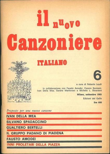 Il Nuovo Canzoniere italiano n* 6 - Roberto Leydi - copertina