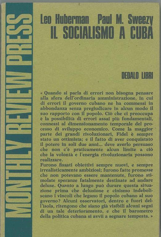 Il socialismo a Cuba - Leo Huberman - copertina