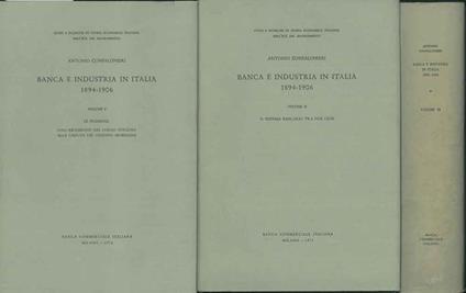 Banca e industria in Italia, 1894-1906. 1) Le premesse: dall'abolizione del corso forzoso alla caduta del credito mobiliare 2) Il sistema bancario tra due crisi 3) L'esperienza della banca commerciale italiana - Antonio Confalonieri - copertina