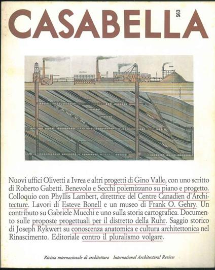 Casabella. Rivista internazionale di architettura. International Architectural Review. N. 563, anno LIII, dicembre 1989. Direttore: V. Gregotti - copertina