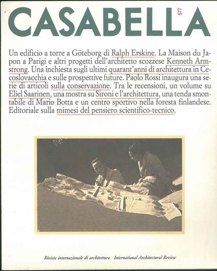 Casabella. Rivista internazionale di architettura. International architectural review. N. 577, anno LV, marzo 1991. Direttore: V. Gregotti - copertina