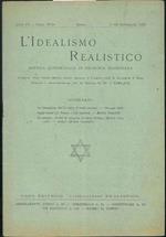 L' Idealismo realistico. Rivista quindicinale di filosofia mazziniana. Anno IV, fascicolo 17-18.