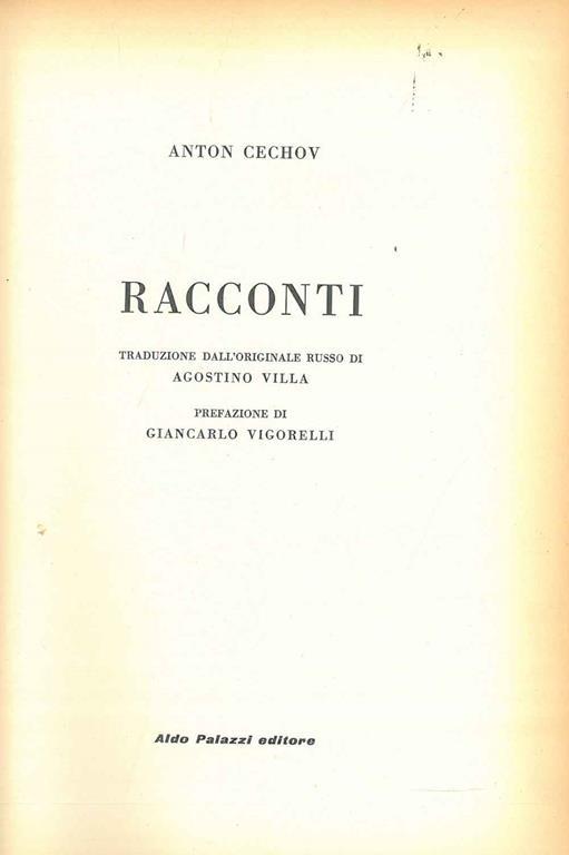 Racconti Traduzione di A. Villa Prefazione di G. Vigorelli - Anton Cechov - copertina