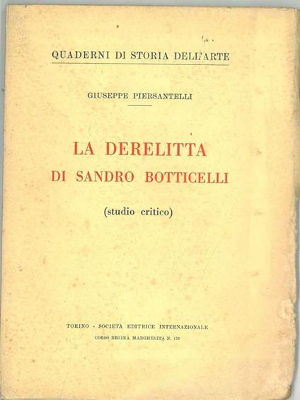 La Derelitta di Sandro Botticelli - Giuseppe Piersantelli - copertina