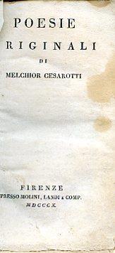 Poesie originali - Melchiorre Cesarotti - copertina