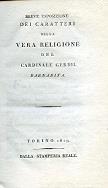 Caratteri della vera religione - Giacinto Sigismondo Gerdil - copertina