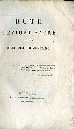 Ruth. Lezioni sacre di un religioso domenicano - Tommaso Buffa - copertina