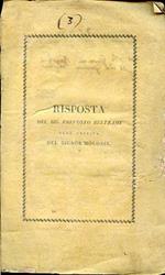 Risposta del signor prevosto Paolo Beltrami propagatore della nuova scoperta sui paragrandini e parafulmini alla critica del signor Pietro Molossi