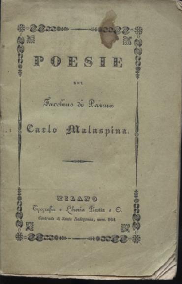Poesie del Facchino di Parma - Carlo Malaspina - copertina