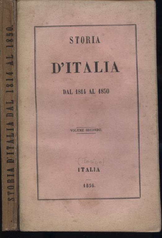 Storia d'Italia dal 1814 al 1850 - Luigi Anelli - copertina