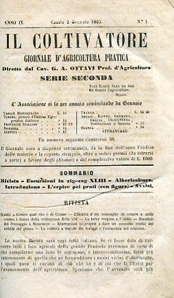 Il Coltivatore. Giornale d'agricoltura pratica. Serie seconda. Anno IX - Giuseppe Antonio Ottavi - copertina