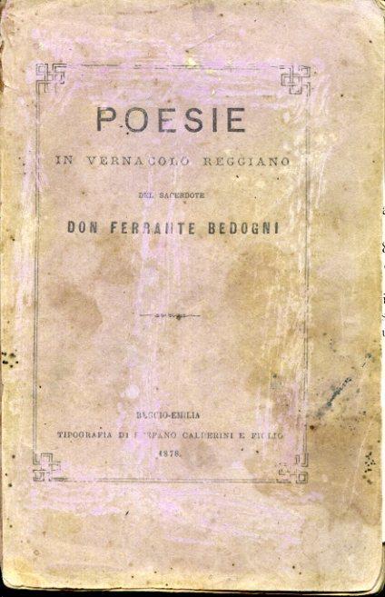 Poesie in vernacolo reggiano - Ferrante Bedogni - copertina