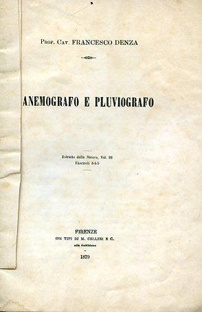 Anemografo e pluviografo. Estratto dalla Natura vol. III. Fascicoli 3 4 5 - Francesco Denza - copertina