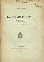 L' Archivio di Stato in Modena durante il triennio 1888 - 89 - 90