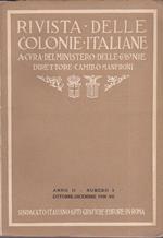 Rivista delle Colonie Italiane. a cura del Ministero delle Colonie. Anno II Numero 5. Ottobre Dicembre 1928