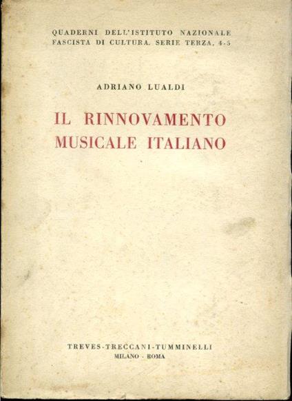 Il rinnovamento musicale italiano - Adriano Lualdi - copertina