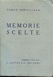 Memorie scelte - Carlo Somigliana - copertina