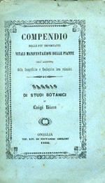 Compendio delle più importanti vitali manifestazioni delle piante coll'aggiunta delle Geografiche e Geologiche loro relazioni. Saggio di studi botanici. Copia autografata