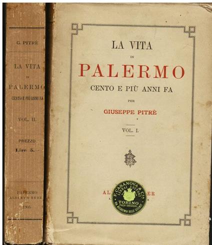 La vita in Palermo cento e più anni fa - Giuseppe Pitrè - copertina