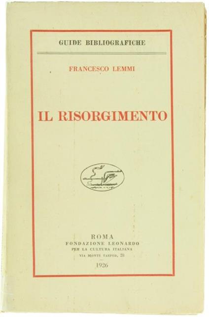 Il Risorgimento - Francesco Lemmi - copertina