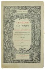 L' Espadon Satyrique. d'Aprés l'Édition Originale de 1619, Avec Une Préface, Une Bibliographie, un Glossaire, des Variantes et des Notes