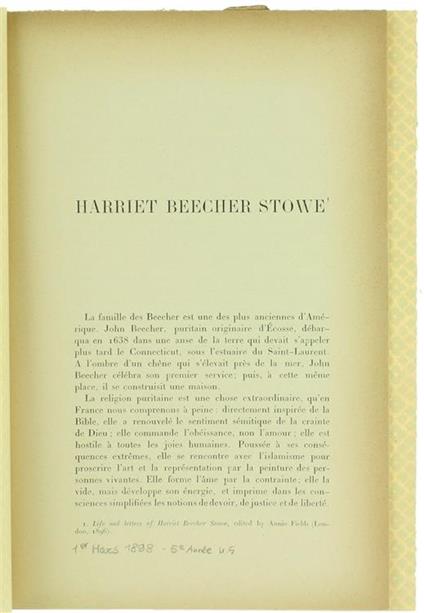 Harriet Beecher Stowe - Daniel Halévy - copertina