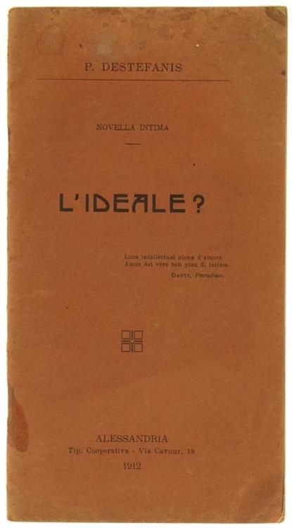 L' Ideale? Novella Intima - Paola Destefanis - copertina