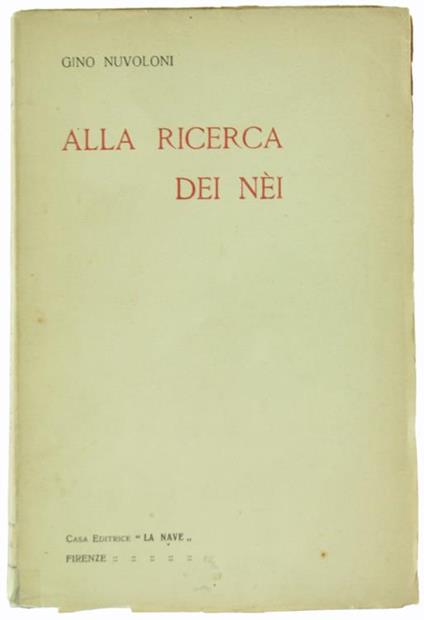 Alla Ricerca dei Nei - Gino Nuvoloni - copertina