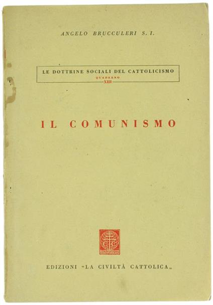 Il Comunismo - Angelo Brucculeri - copertina