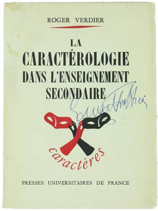 La Caracterologie Dans l'Enseignement Secondaire - Robert Verdier - copertina