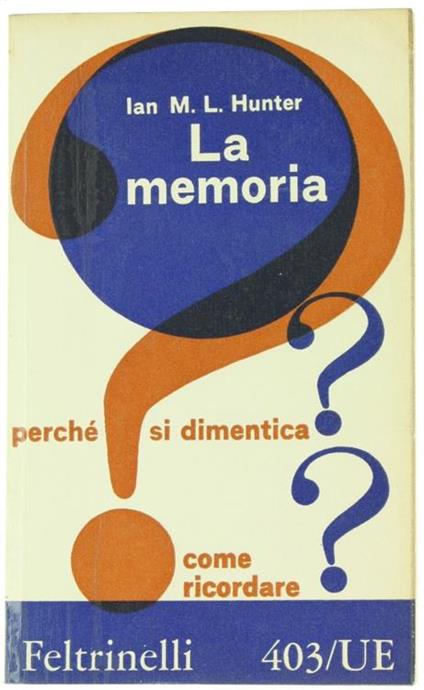 La Memoria - Ian M. L. Hunter - copertina