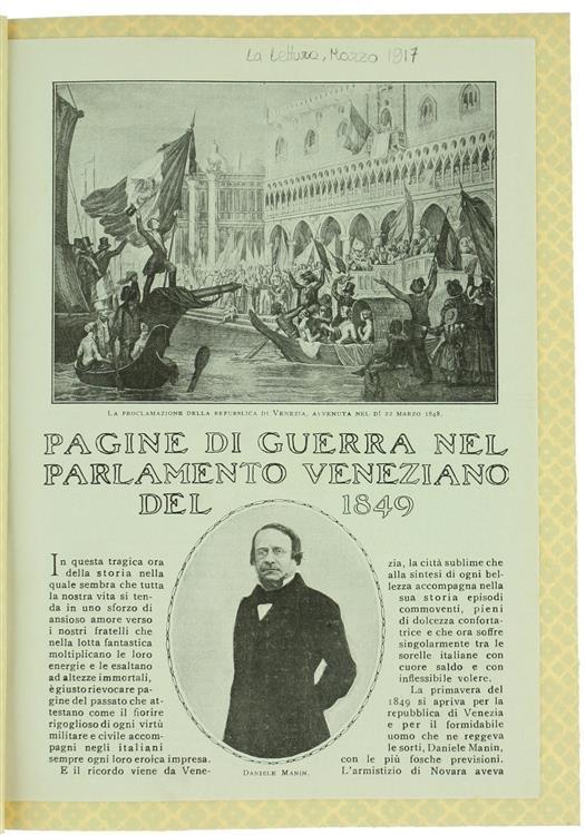 Pagine di Guerra nel Parlamento Veneziano del 1849 - Annibale Alberti - copertina