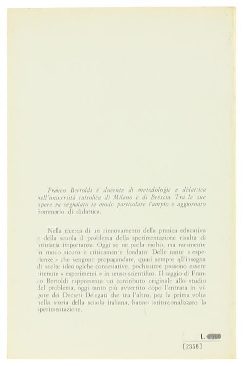 Sperimentazione - Franco Bertoldi - 2