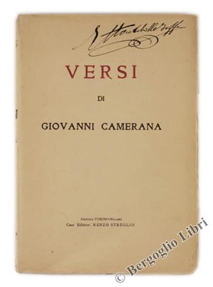 Versi - Giovanni Camerana - copertina