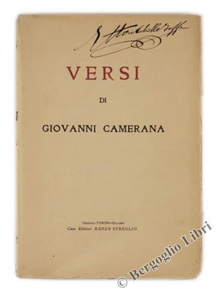 Versi - Giovanni Camerana - copertina