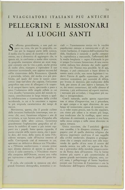Pellegrini e Missionari ai Luoghi Santi. Stralcio da le Vie del Mondo, Agosto 1941 - Giuseppe Caraci - copertina