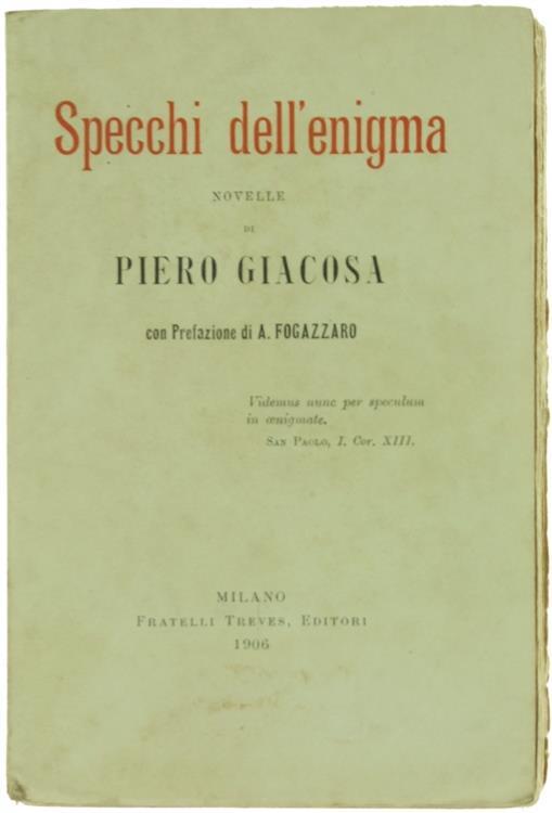 Specchi dell'Enigma. Novelle - Piero Giacosa - copertina