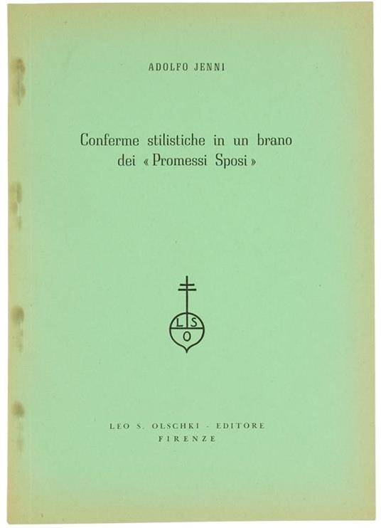 Conferme Stilistiche in un Brano dei "Promessi Sposi" - Adolfo Jenni - copertina