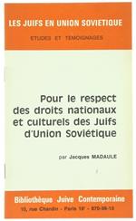 Pour le Respect des Droits Nationaux et Culturels des Juifs d'Union Sovietique