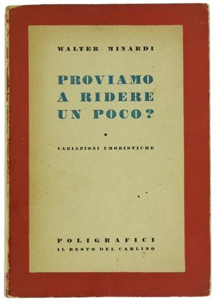 Proviamo a Ridere un Poco? Variazioni Umoristiche - Walter Minardi - copertina