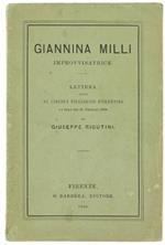 Giannina Milli Improvvisatrice. Lettura Fatta al Circolo Filologico Fiorentino, la Sera dei 21 Gennaio 1889