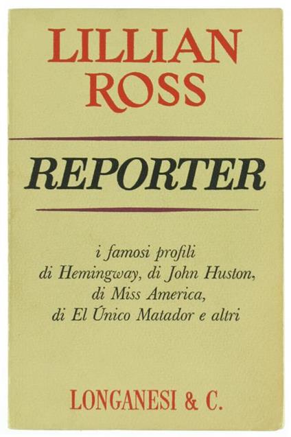 Reporter - Lillian Ross - copertina