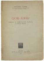 Quid Juris? Manuale di Esercitazioni Pratiche di Diritto Penale