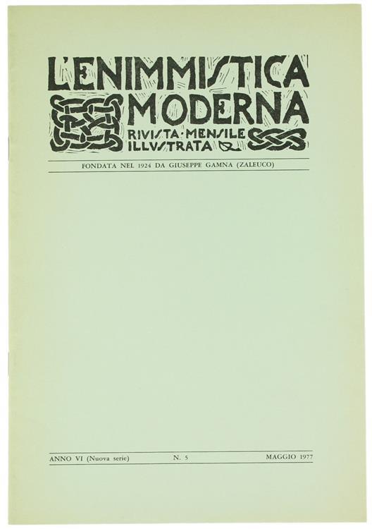 L' Enimmistica Moderna, Rivista Mensile Illustrata. Anno Vi-1977 - N. 5 - Filippo De Vecchi - copertina