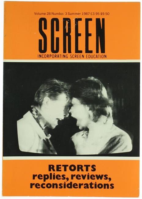 Screen. Incorporating Screen Education. Volume 28. Number 3. Summer 1987 - copertina