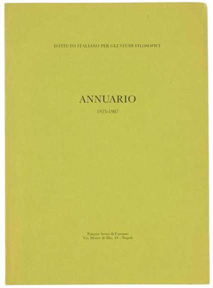 Annuario 1975-1987 - copertina