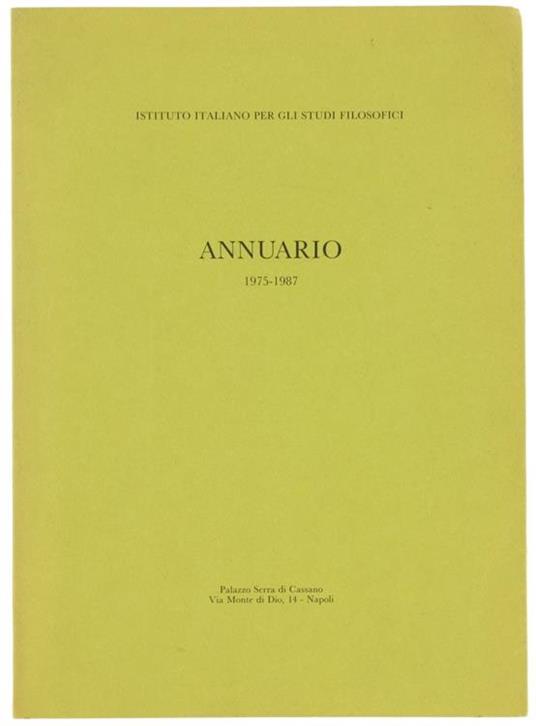 Annuario 1975-1987 - copertina