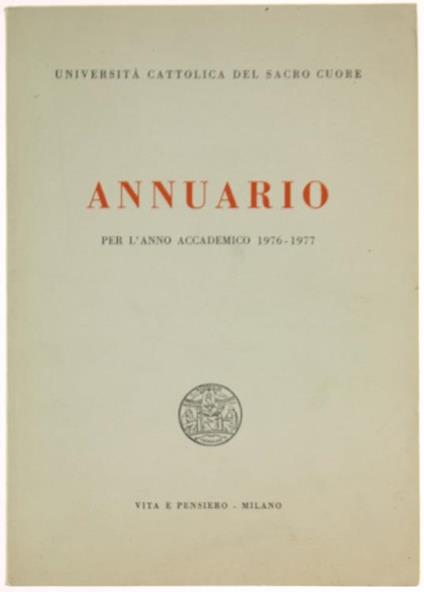 Annuario per l'Anno Accademico 1976-1977 - copertina