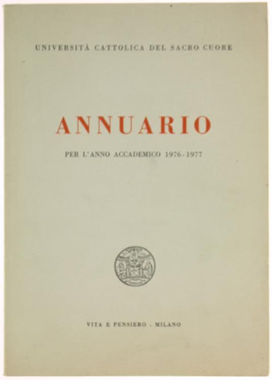 Annuario per l'Anno Accademico 1976-1977 - copertina