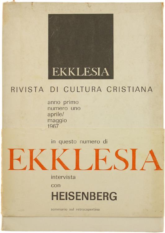 Ekklesia. Rivista di Cultura Cristiana. Anno i - N. 1 - copertina